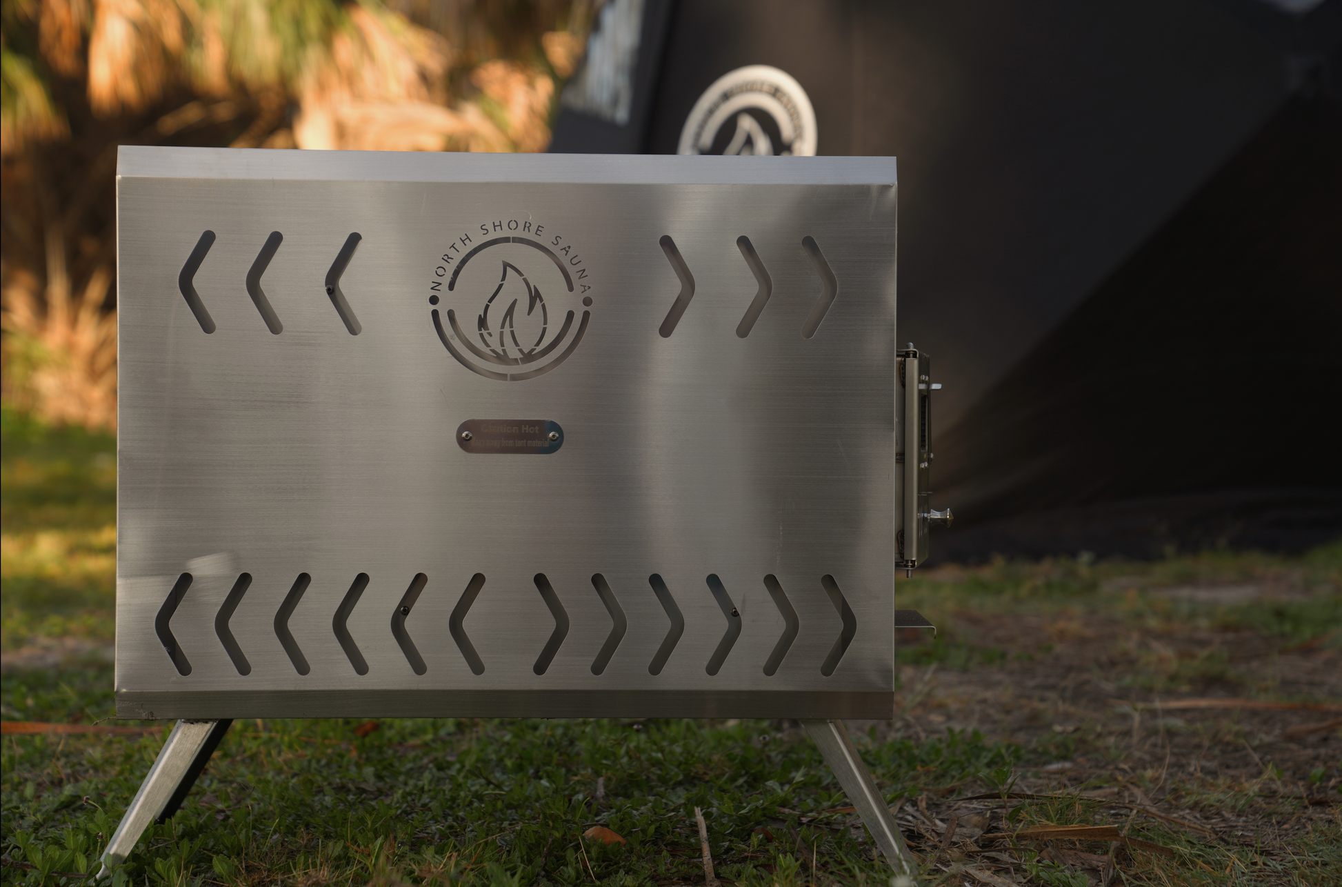 Sauna Tent Wood Stove | Portable | Brushed Stainless - Korvel