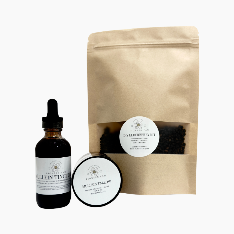 Immunity Combo: Immune System & Respiratory Support- Mullein Tincture + Elderberry Kit + Mullein Tallow - Korvel