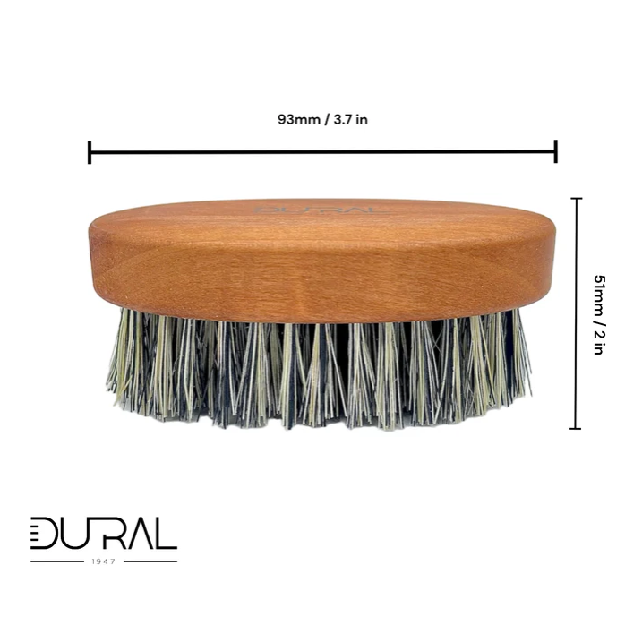 Brosse à Barbe Dural - Fibre Tampico Grise avec Poignée en Bois de Poirier