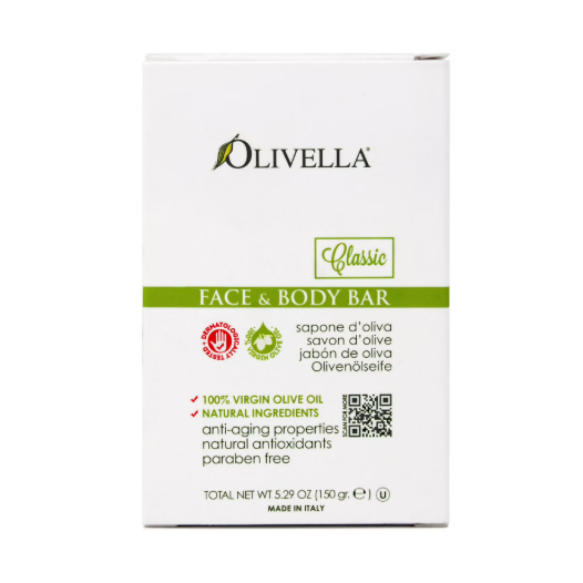 Savon en barre Olivella à l'huile d'olive vierge pour le visage et le corps, Verveine 5,29 oz