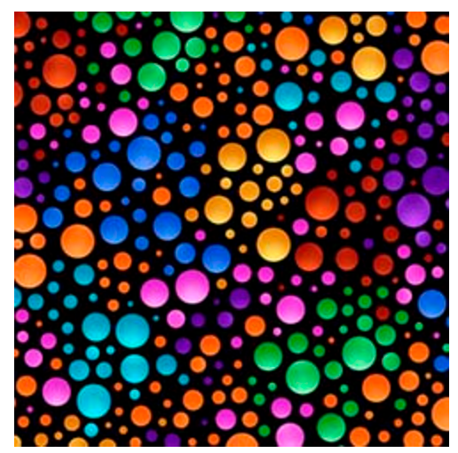 Black/Multi Carnivale Dots Cotton Fabric - 43"/44" Per Yard