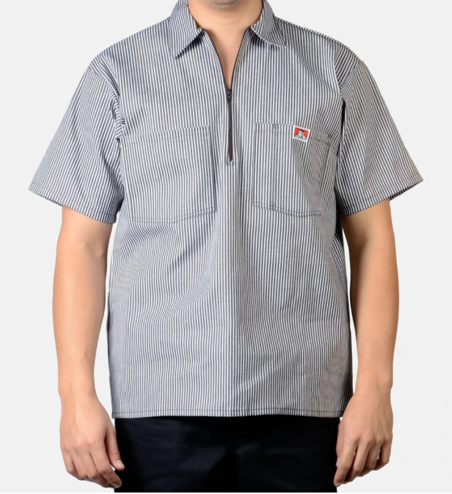 Ben Davis Short Sleeve Stripe 1/2 Zip Shirt