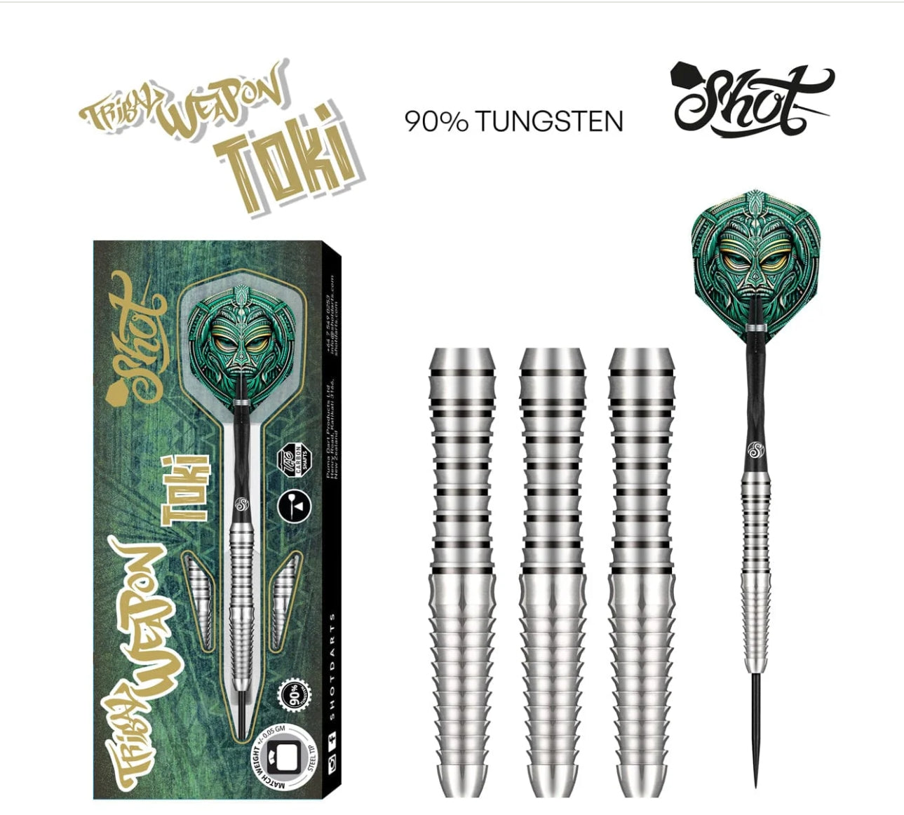 Tribal Weapon Toki Steel-Tip Dart Set - 90% Tungsten - Korvel