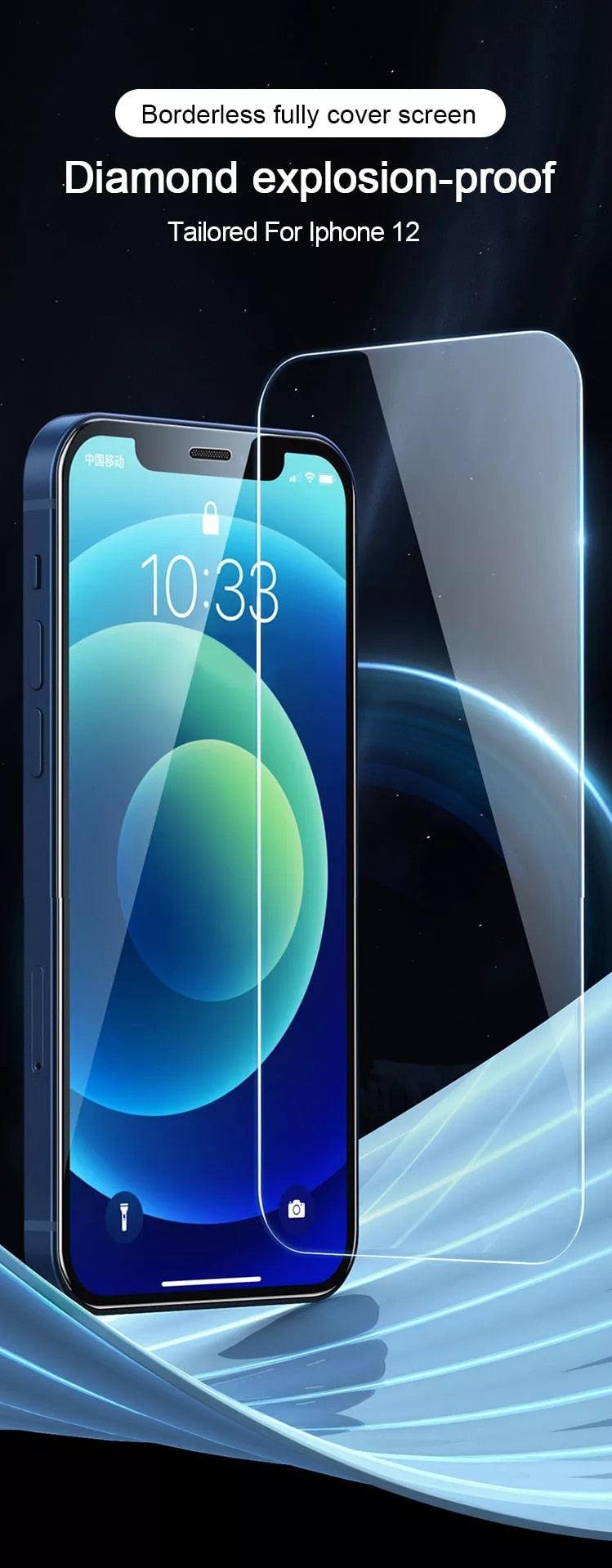 Protector de Pantalla de Vidrio Templado Premium de 4 Piezas para iPhone