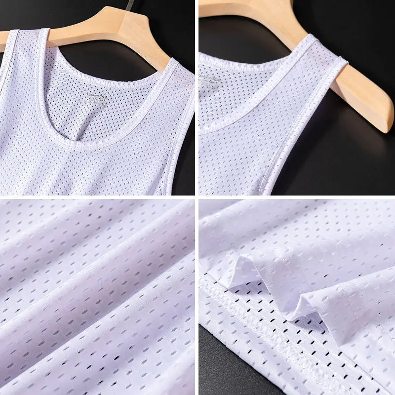 Camiseta sin mangas de seda helada para hombres para una comodidad máxima