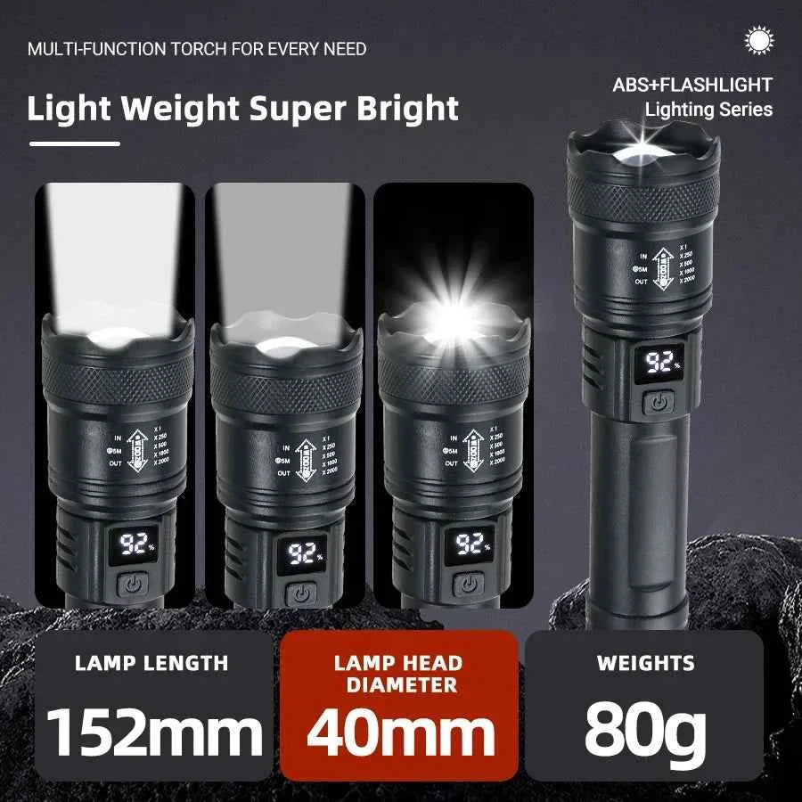 Linterna táctica LED de alta potencia con carga USB