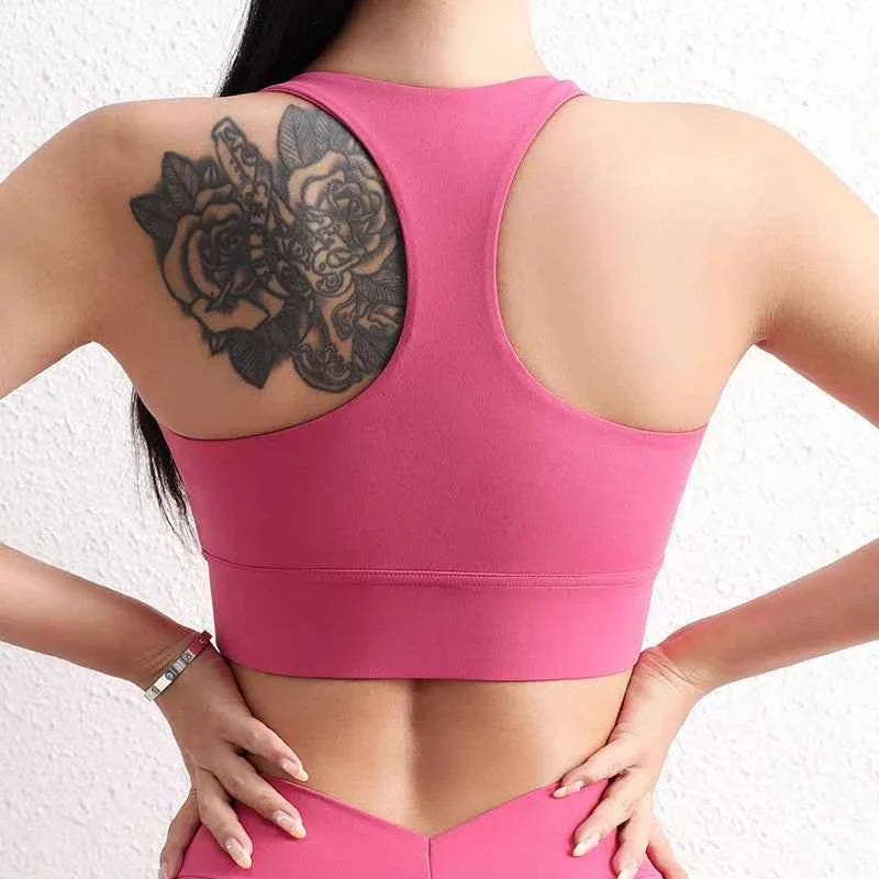 Top Corto de Yoga con Cuello Halter SOISOU con Almohadillas Removibles