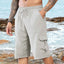 Shorts de plage en lin pour hommes avec taille élastique décontractée
