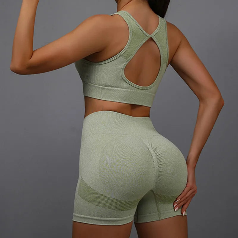 Conjunto de Cortos de Fitness para Mujeres Yoga