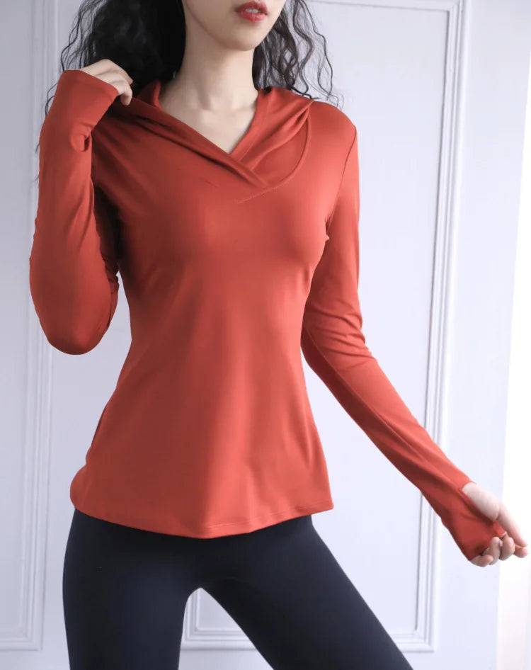 BreatheFit Sudadera de Yoga de Manga Larga para Mujer