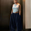 Pantalons larges en velours côtelé taille haute pour femmes