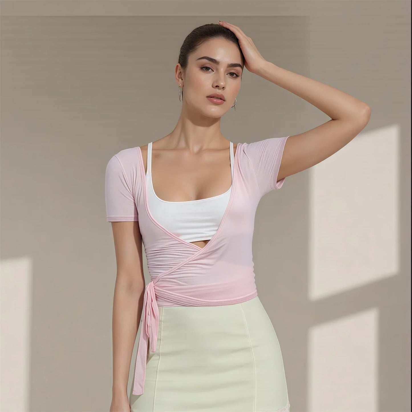 Crop Top V Neck Chic pour Femmes