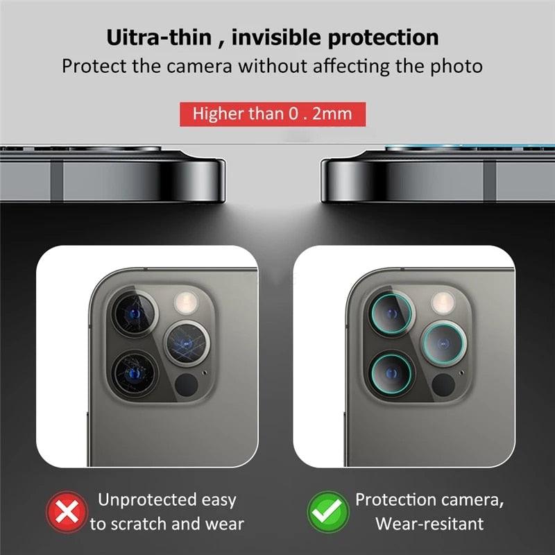 Protecteur d'objectif de caméra premium pour iPhone 12/13/14 Pro Max - 2 pièces