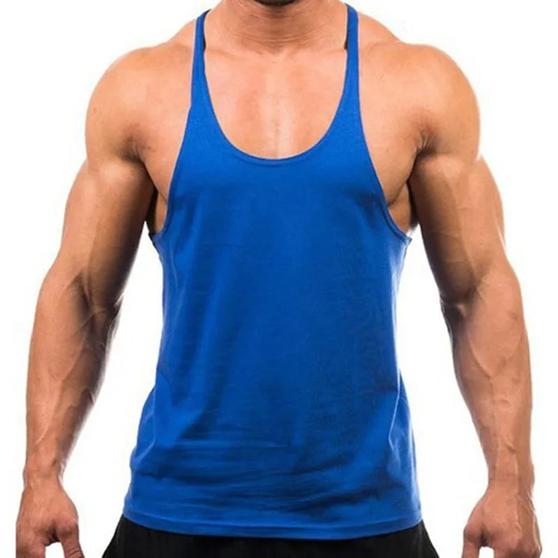 Camiseta sin mangas de gimnasio de algodón premium