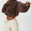 Sudadera con cremallera PolarFleece para mujer - Top corto acogedor