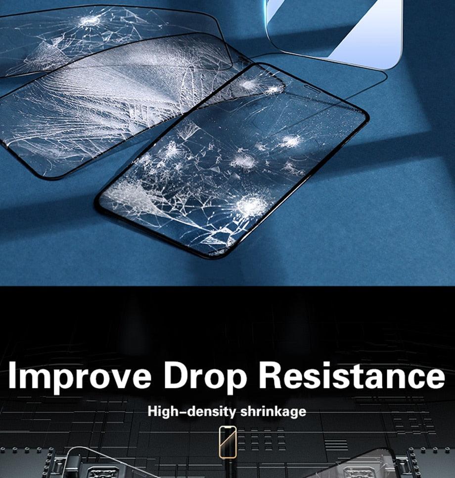 Protector de Pantalla de Vidrio Templado de Cubierta Completa de 4 Piezas para iPhone