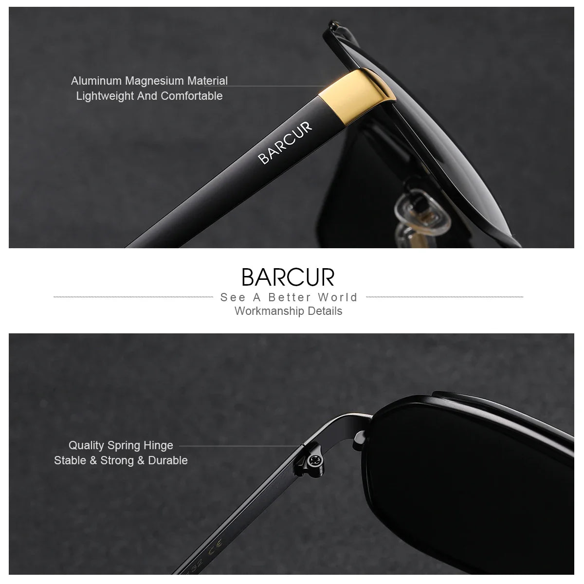 Lunettes de sport polarisées BARCUR pour hommes - Protection UV400