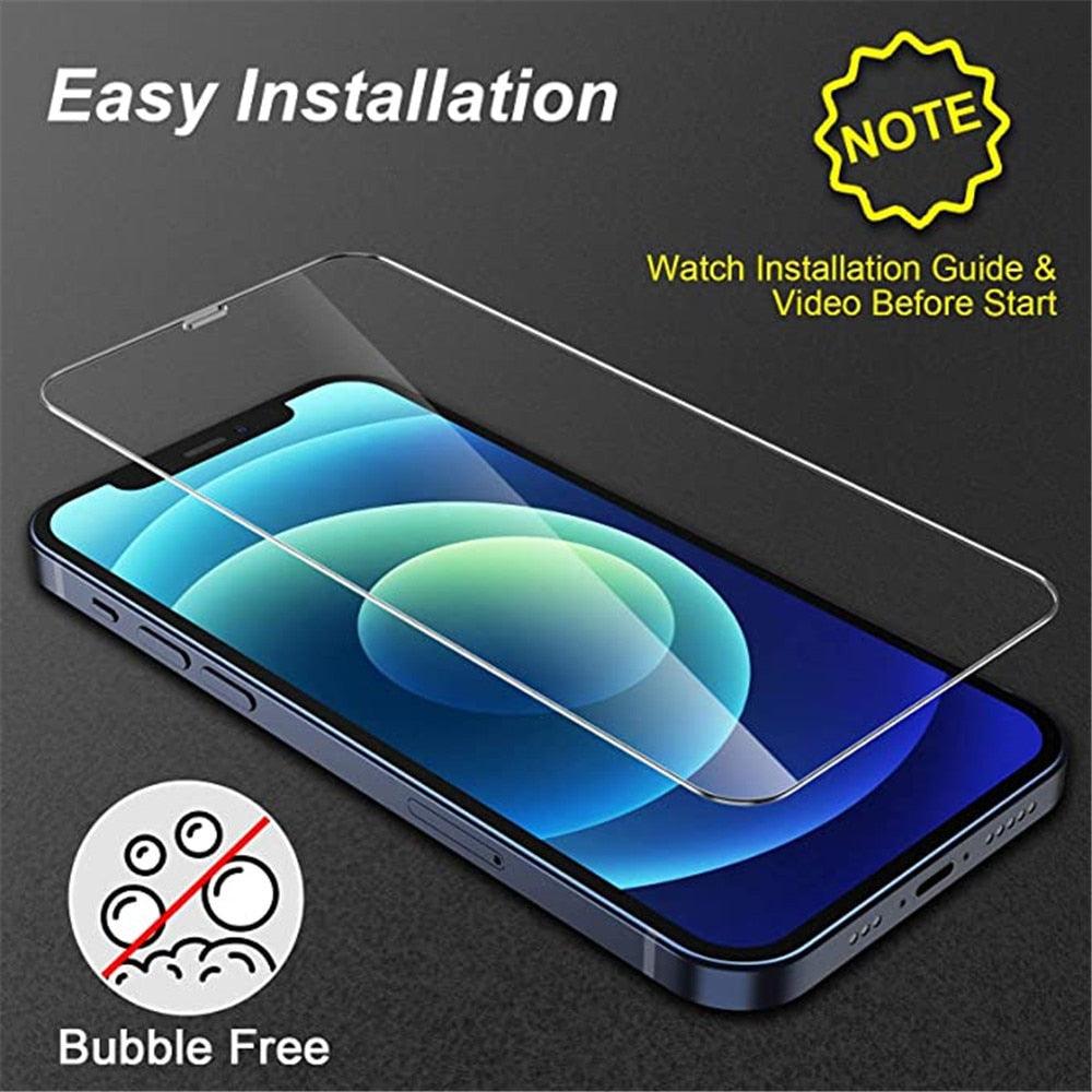 Premium Tempered Glass Screen Protectors for iPhone - 4 Pack