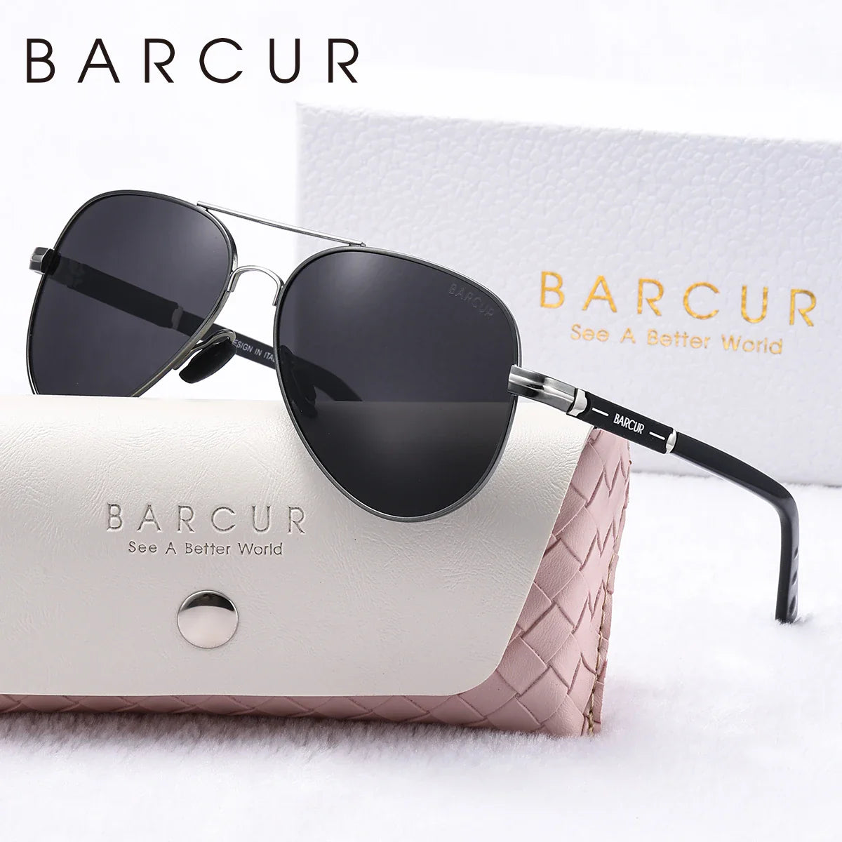 Lunettes de soleil surdimensionnées polarisées BARCUR pour femmes