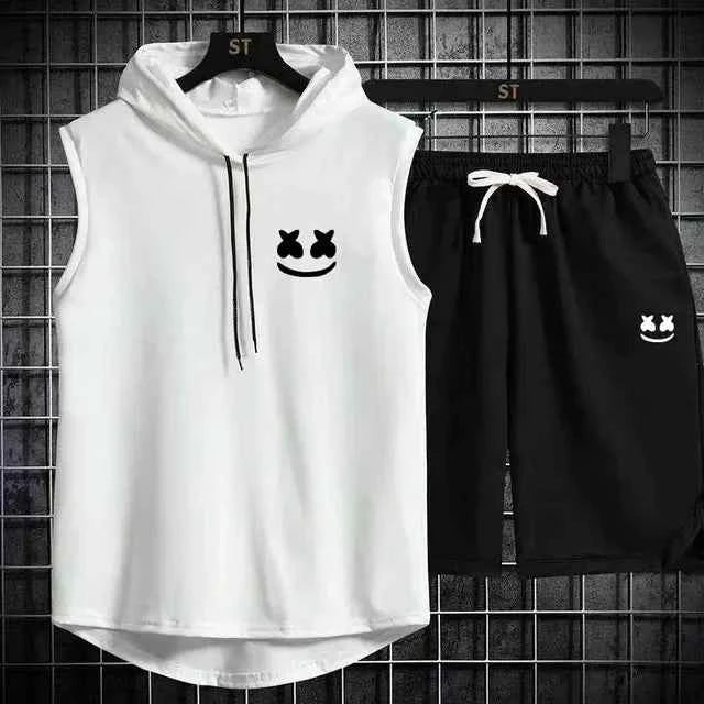 Conjunto de chándal con capucha casual para hombres de verano