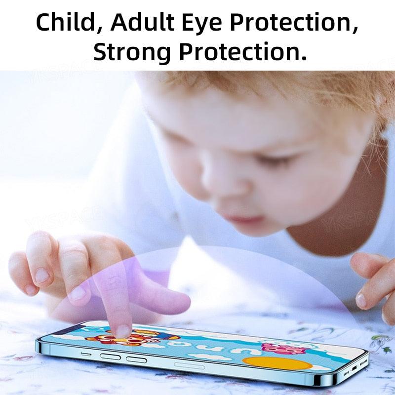 Protector de Pantalla de Vidrio Templado Anti Luz Azul en Paquete de 2 para iPhone