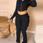 Ensemble Zip Crop Hoodie & Jogger V-Waist