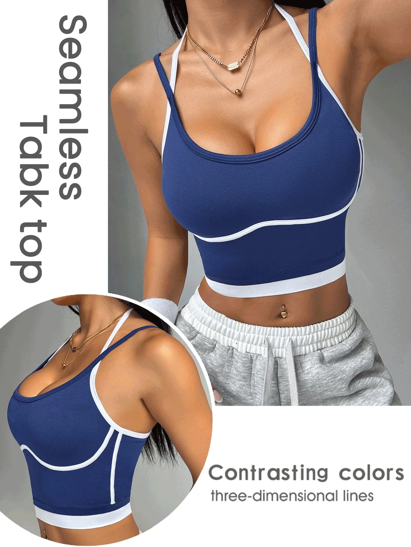 Top Deportivo de Color Bloqueado para Mujeres