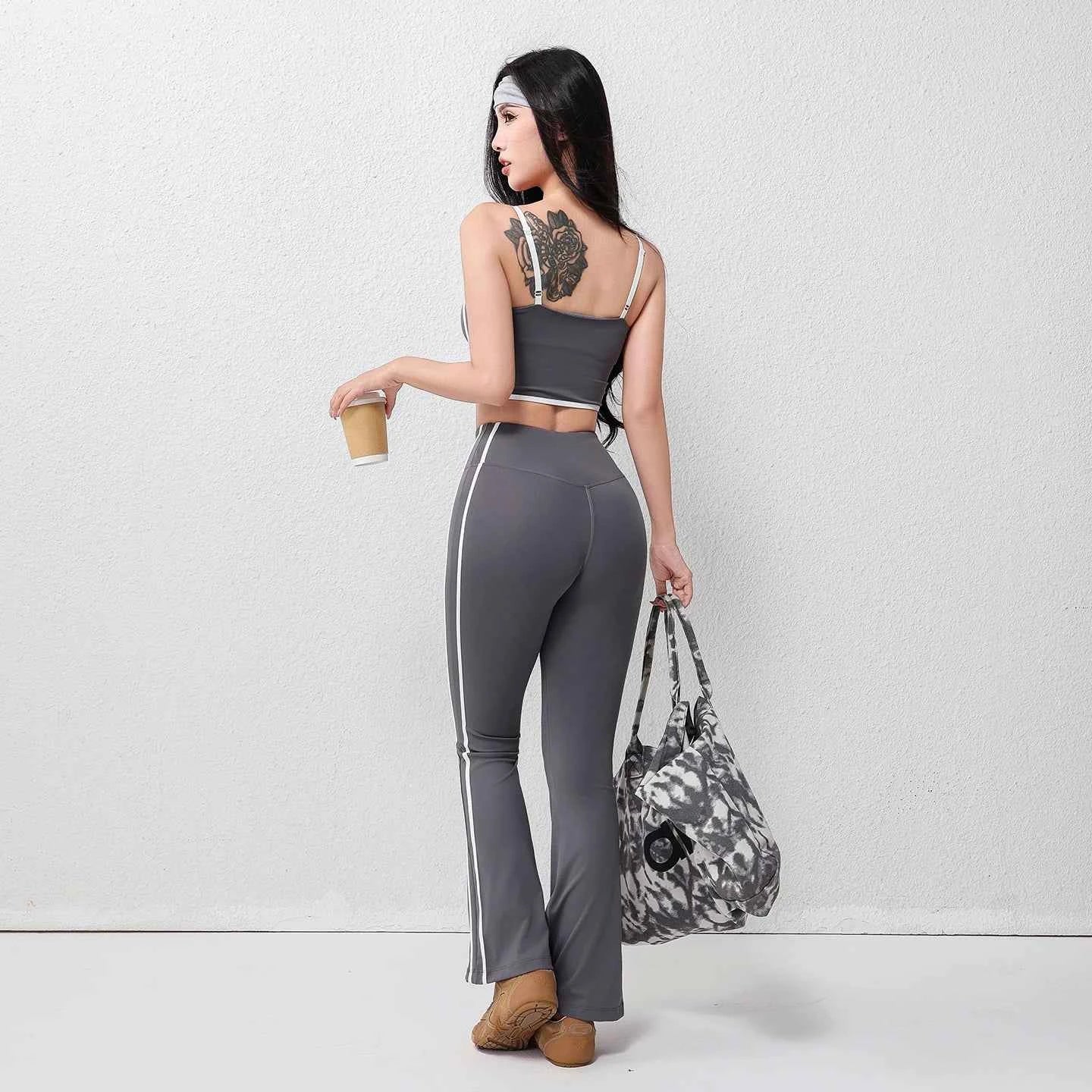 Pantalones de Yoga de Talla Grande con Corte Acampanado - Elásticos y Transpirables