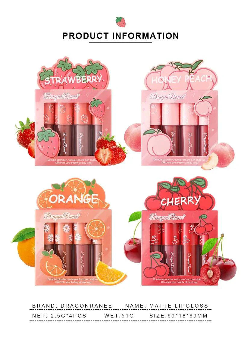 Mini Velvet Matte Lip Gloss Set - 4 Piece Collection