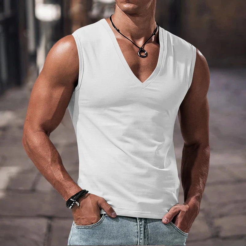 Men's Summer V-Neck Fitness Tank Top