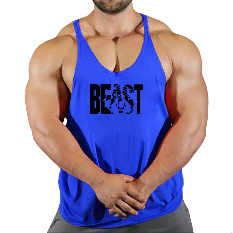 Camiseta sin mangas de algodón para hombre - Chaleco de rendimiento