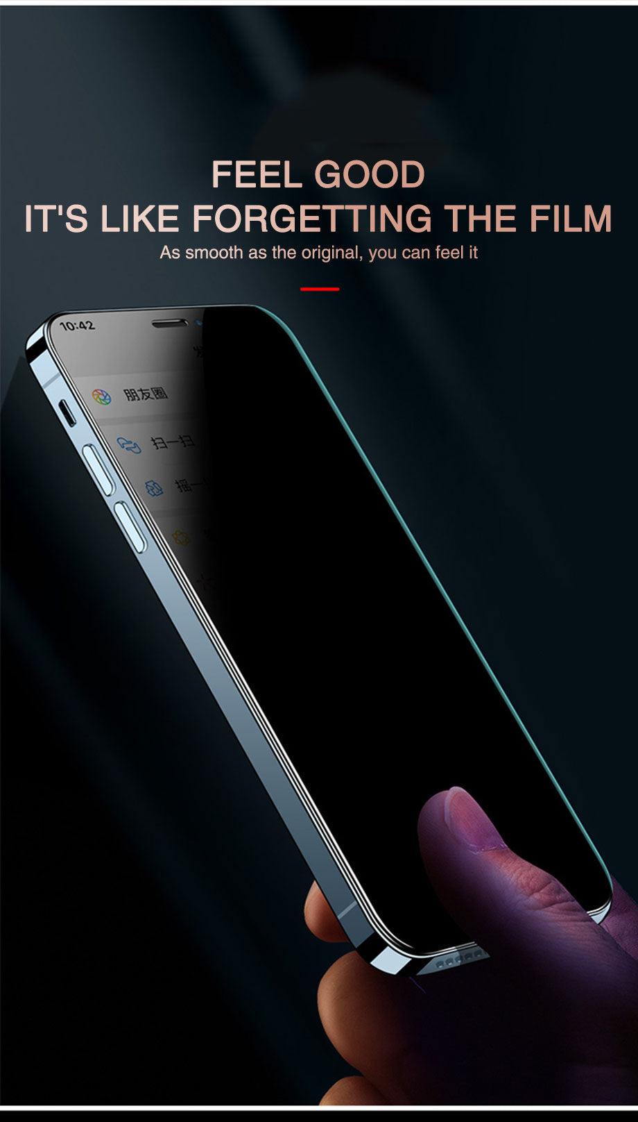Protector de Pantalla Privado de Vidrio Templado Antirreflejo 200D para iPhone