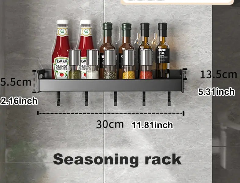 Wall-Mounted Spice Rack Organizer
