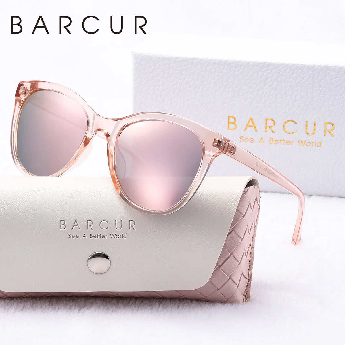 Lunettes de soleil transparentes en forme de chat pour femmes BARCUR - Polarisées UV400