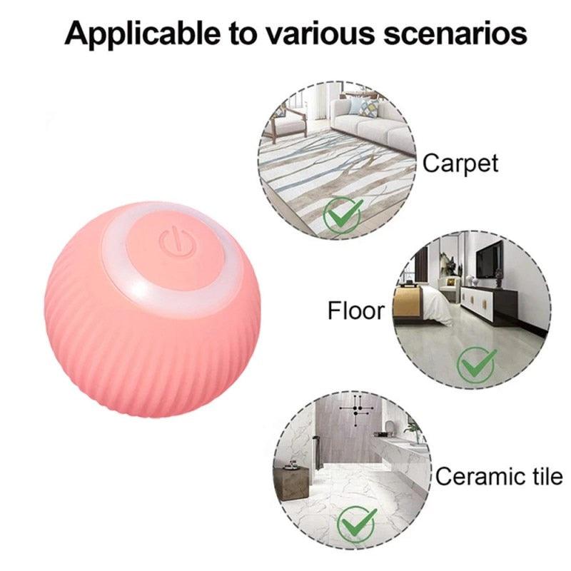 Jouet interactif pour chat roulant intelligent - Rechargeable et automatique