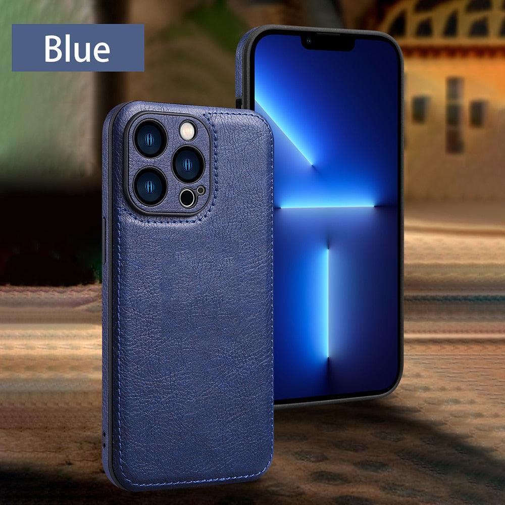 Coque de téléphone en cuir PU de luxe pour modèles d'iPhone