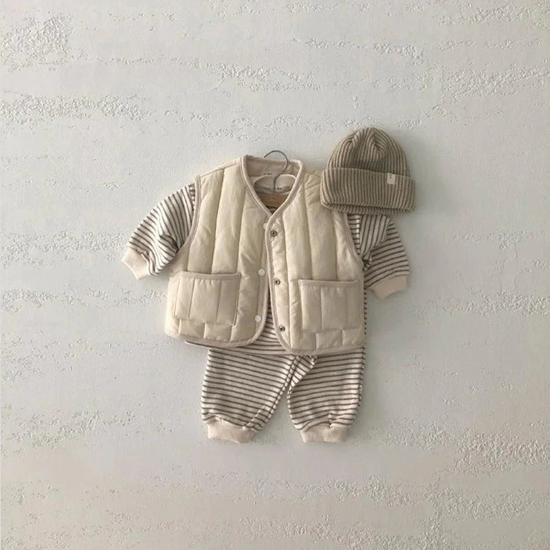 Kids' Warm Autumn/Winter Vest - Solid Color Jacket