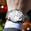 Montre analogique de luxe OLEVS pour homme en deux tons avec diamants