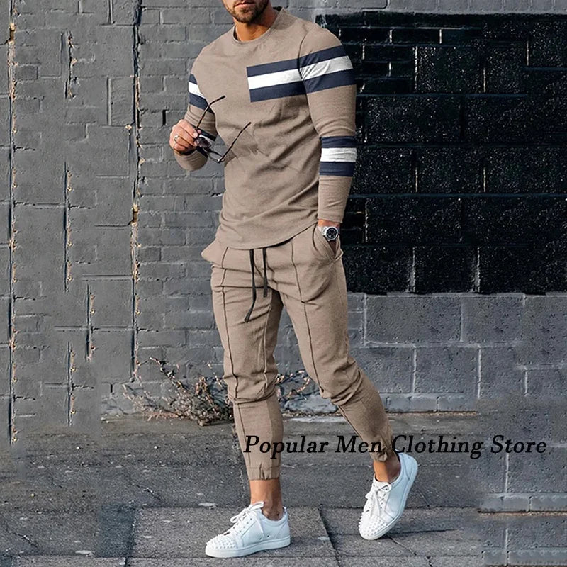 Conjunto de Chándal de Camiseta de Manga Larga y Pantalones para Hombre