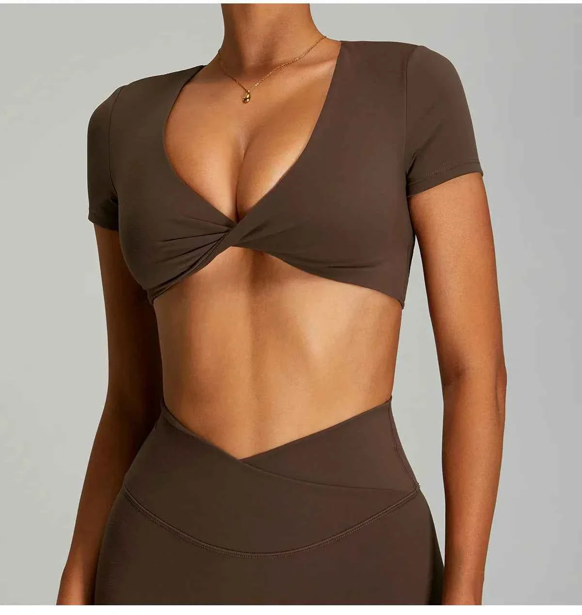 Crop Top de Yoga Sans Dos pour Femmes