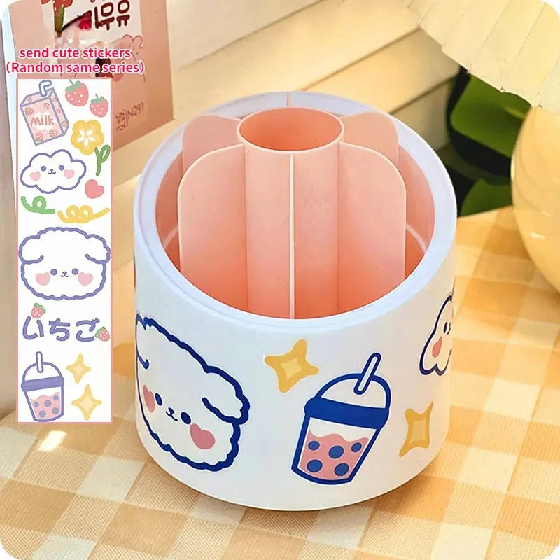 Rangement de pinceaux de maquillage de bureau élégant avec couvercle