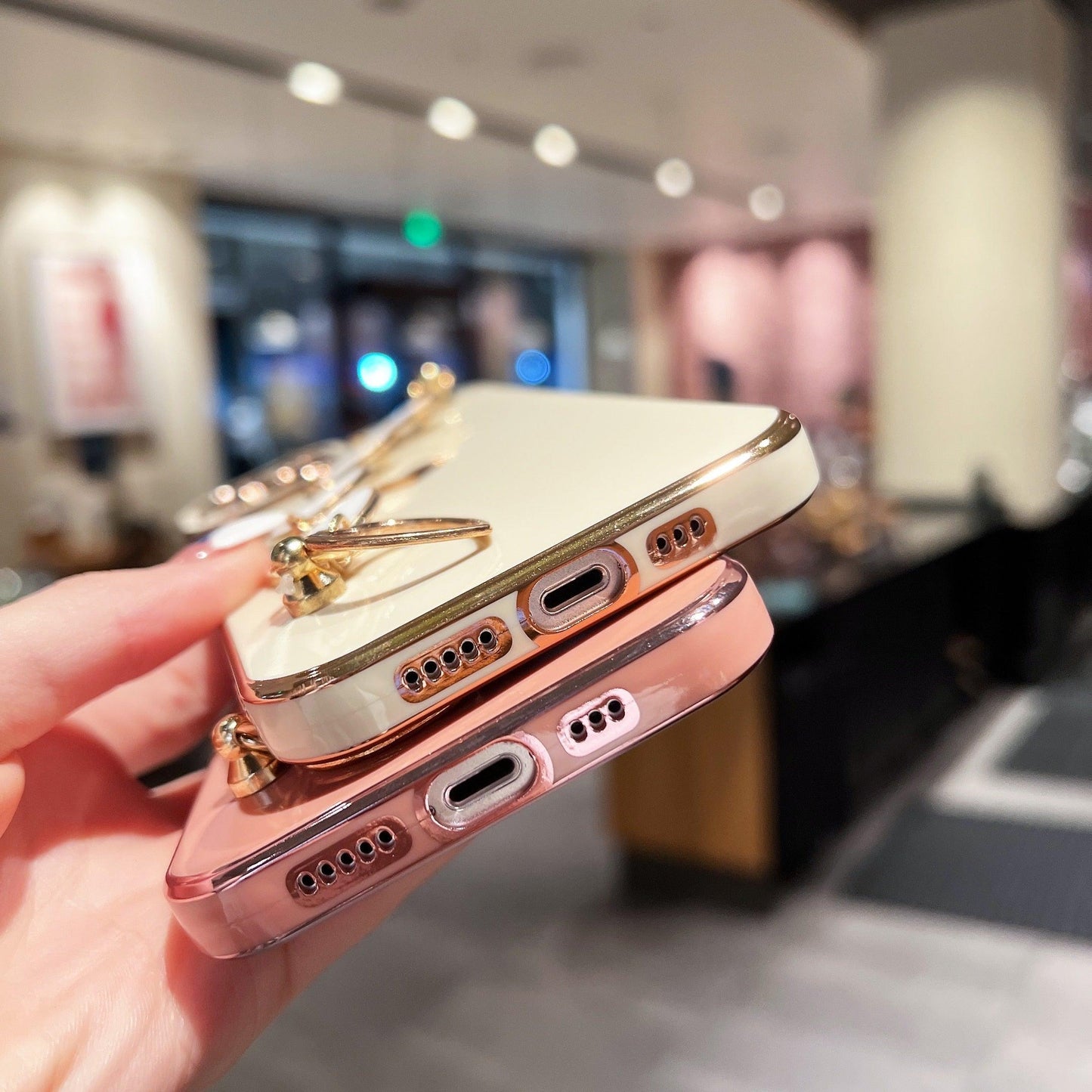Luxury Love Heart Sparkle Case with Chain Strap for iPhone