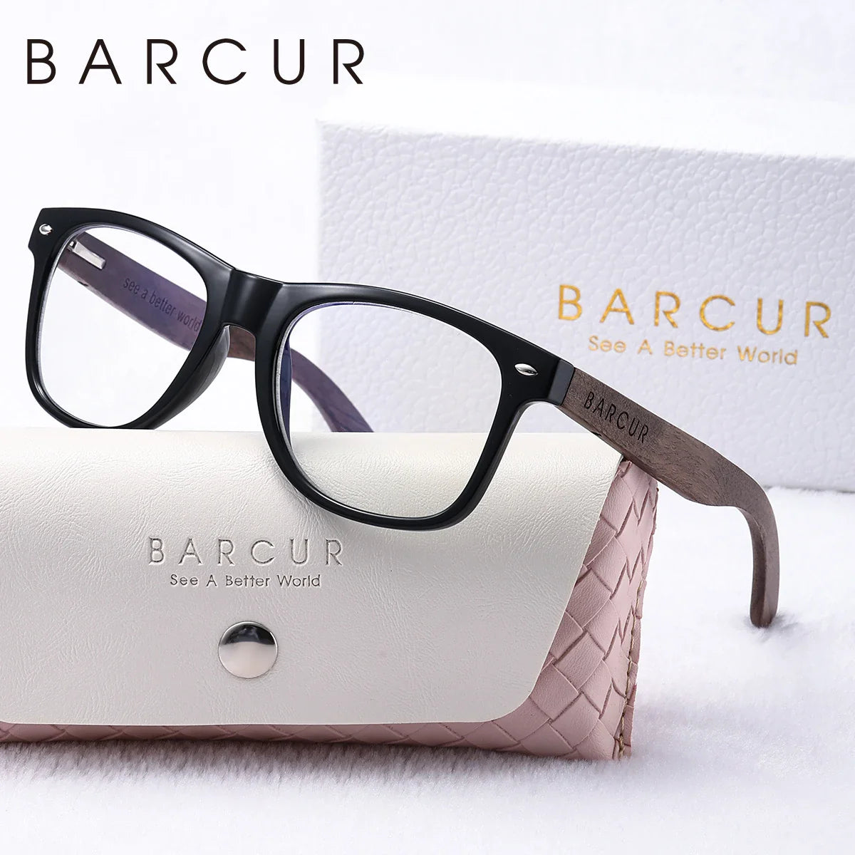 Gafas de sol polarizadas de madera natural para mujer BARCUR