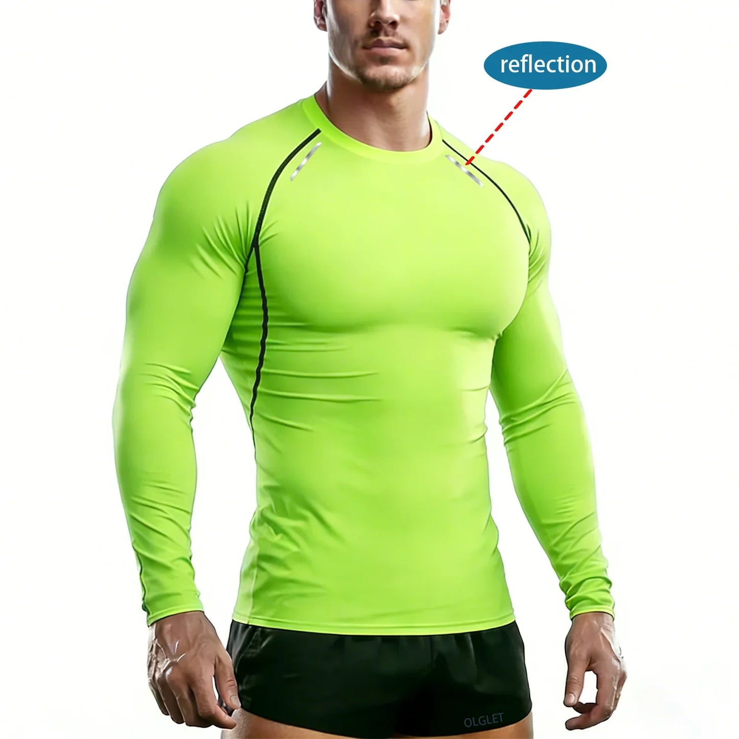 Camisa de Gimnasio de Manga Larga de Compresión para Hombre