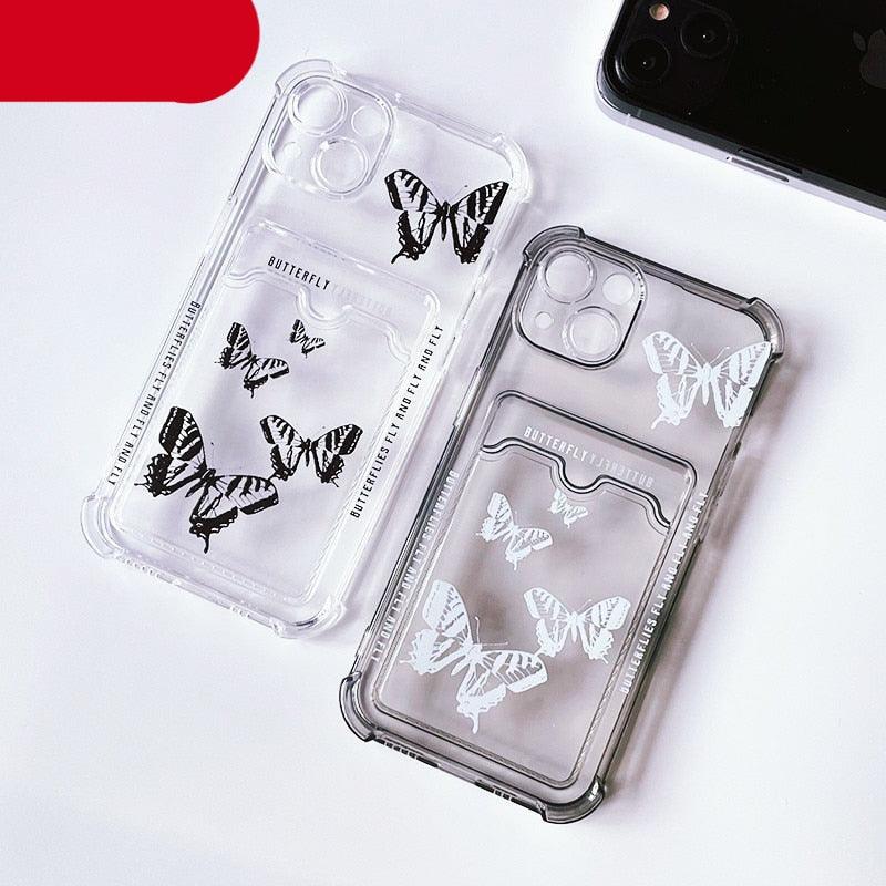 Transparent Butterfly Pattern Case for iPhone 14 Plus & More