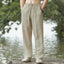 Pantalons décontractés en lin et coton pour hommes