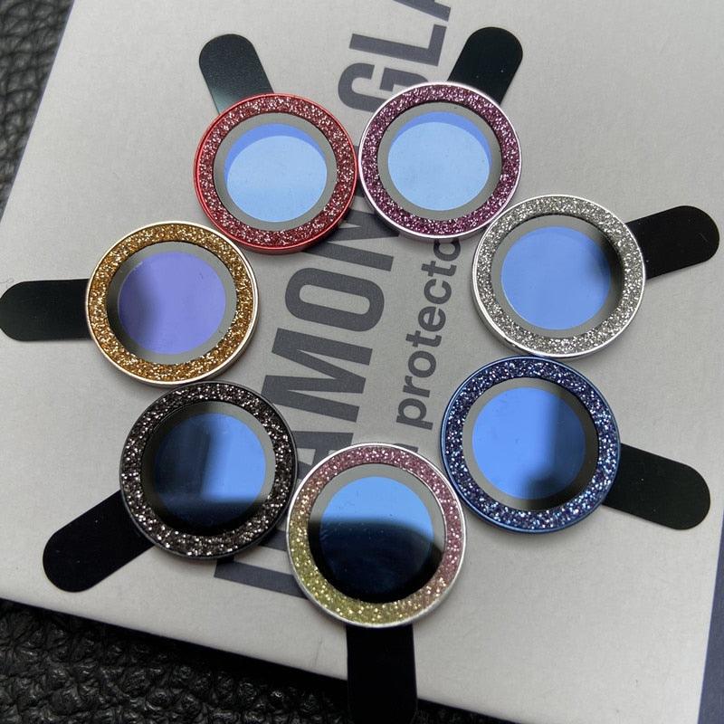 Sparkling Diamond Camera Lens Protector for iPhone 14/13/12/11 Pro Max - Premium Glittering Metal Ring - Korvel