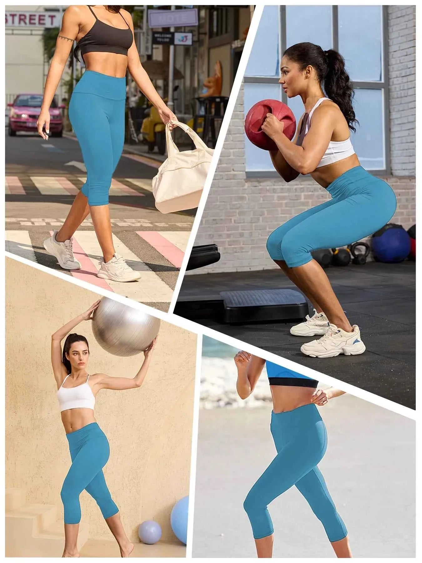 Pantalones de Yoga Capri de Cintura Alta - Comodidad Premium