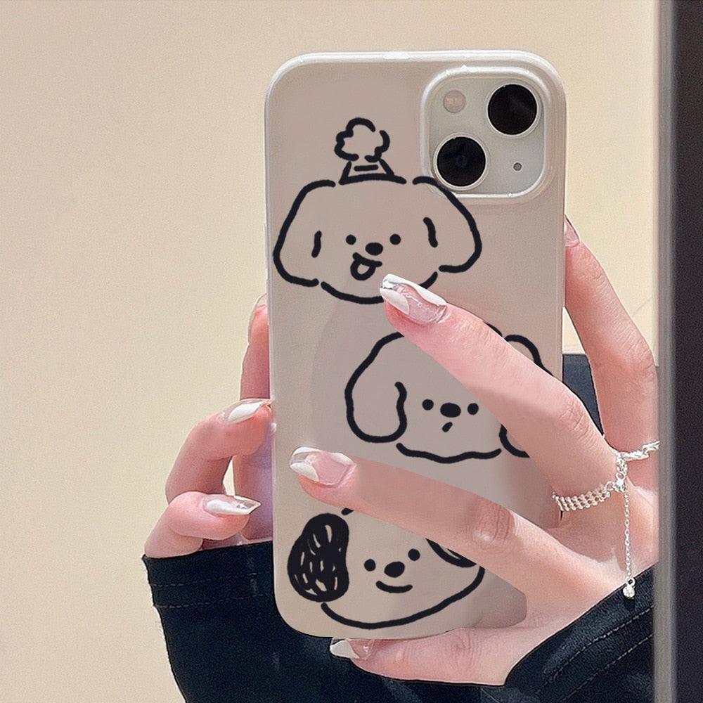 Cute Cat Transparent Phone Case for iPhone 11/12/13 Pro Max