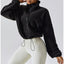 Sudadera con cremallera PolarFleece para mujer - Top corto acogedor